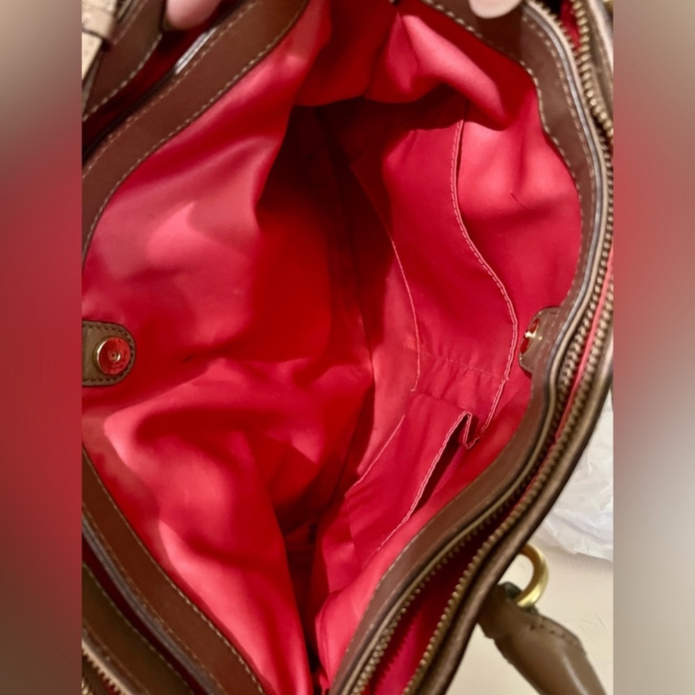 Coach Madison Signature Pink Op Art Carryall Satchel/Handbag - Picture 5 of 9